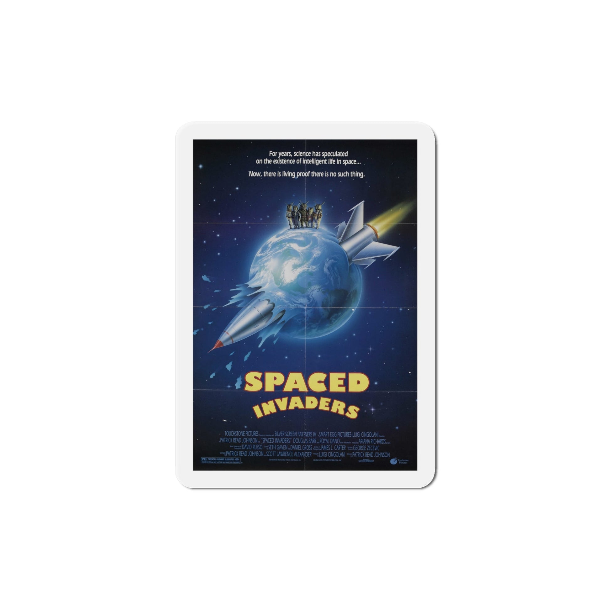 Spaced Invaders 1990 Movie Poster Die-Cut Magnet-The Sticker Space