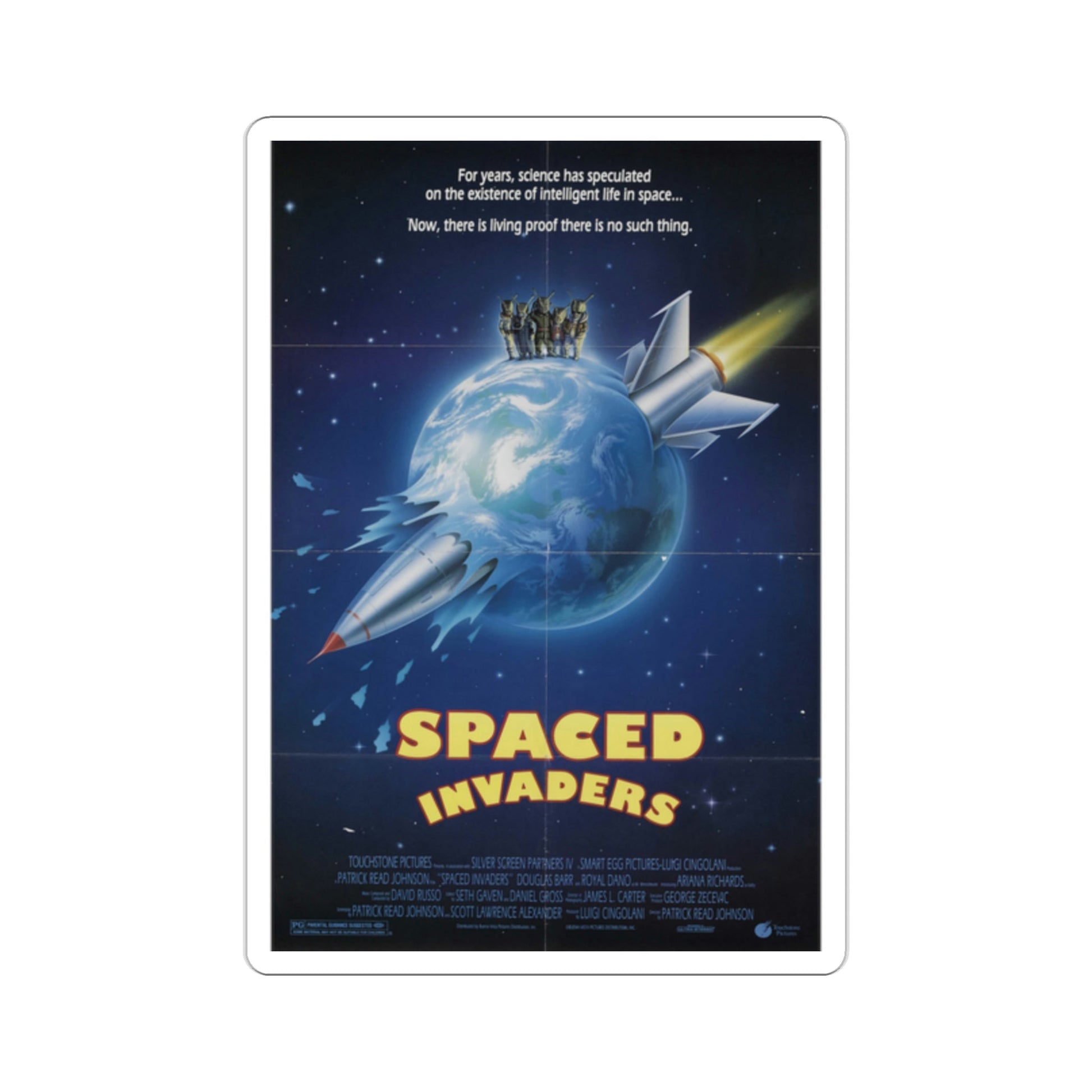 Spaced Invaders 1990 Movie Poster STICKER Vinyl Die-Cut Decal-2 Inch-The Sticker Space