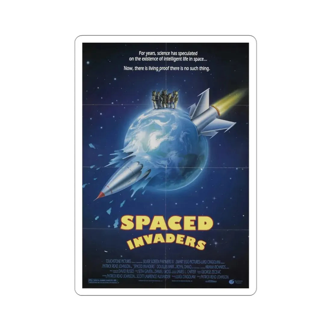 Spaced Invaders 1990 Movie Poster STICKER Vinyl Die-Cut Decal 3 Inch - The Sticker Space