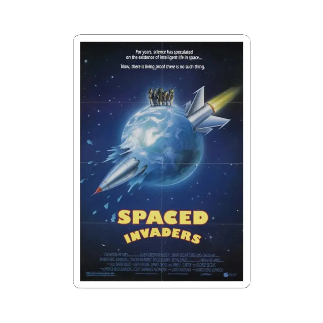 Spaced Invaders 1990 Movie Poster - STICKER Vinyl Kiss-Cut Decal 2 Inch White - The Sticker Space