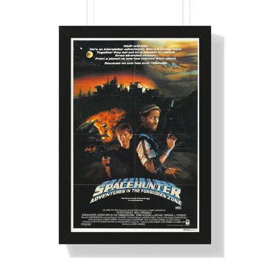 SPACEHUNTER - ADVENTURES IN THE FORBIDDEN ZONE 1983 - Framed Movie Poster 16″ x 24″ Black - The Sticker Space