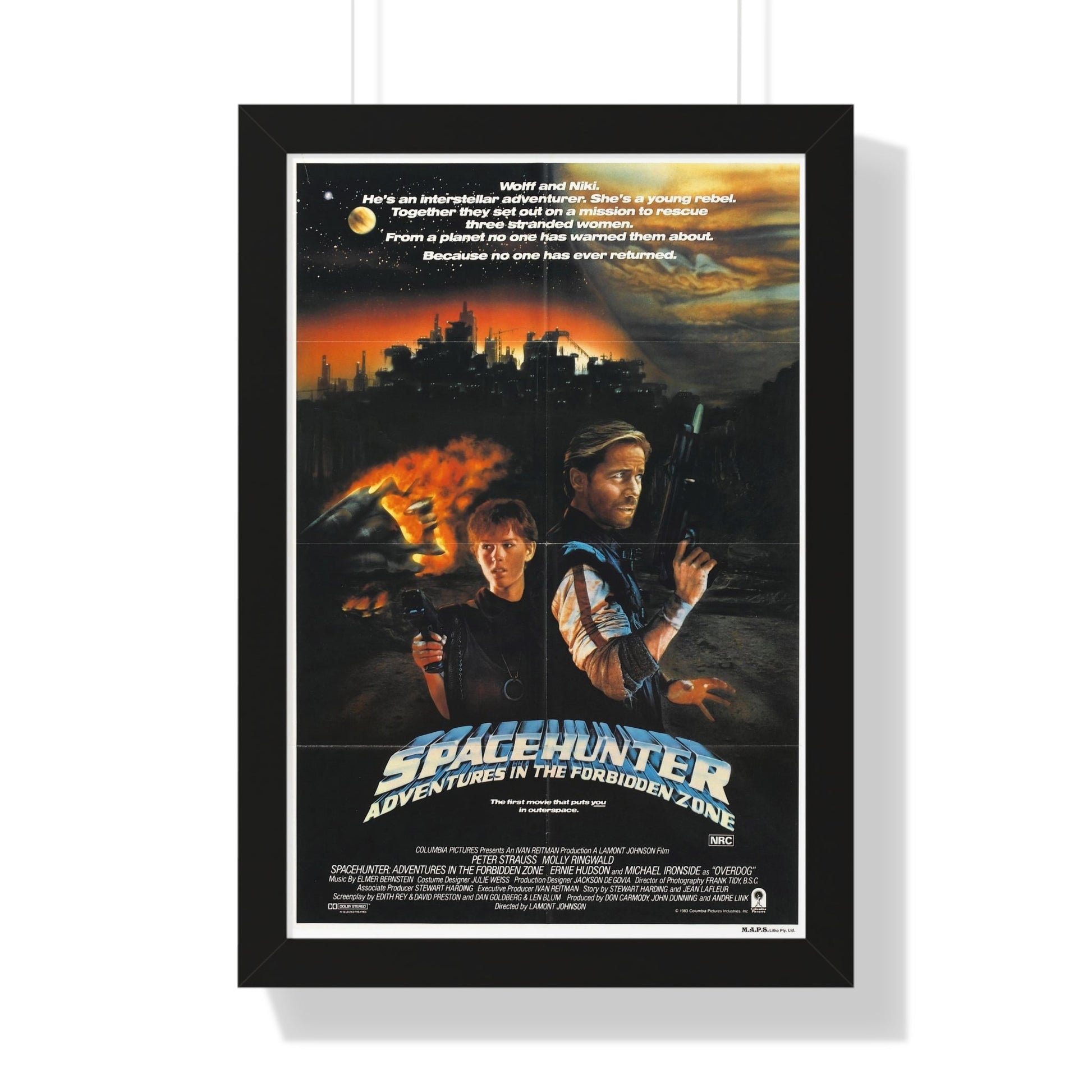 SPACEHUNTER - ADVENTURES IN THE FORBIDDEN ZONE 1983 - Framed Movie Poster-16″ x 24″-The Sticker Space