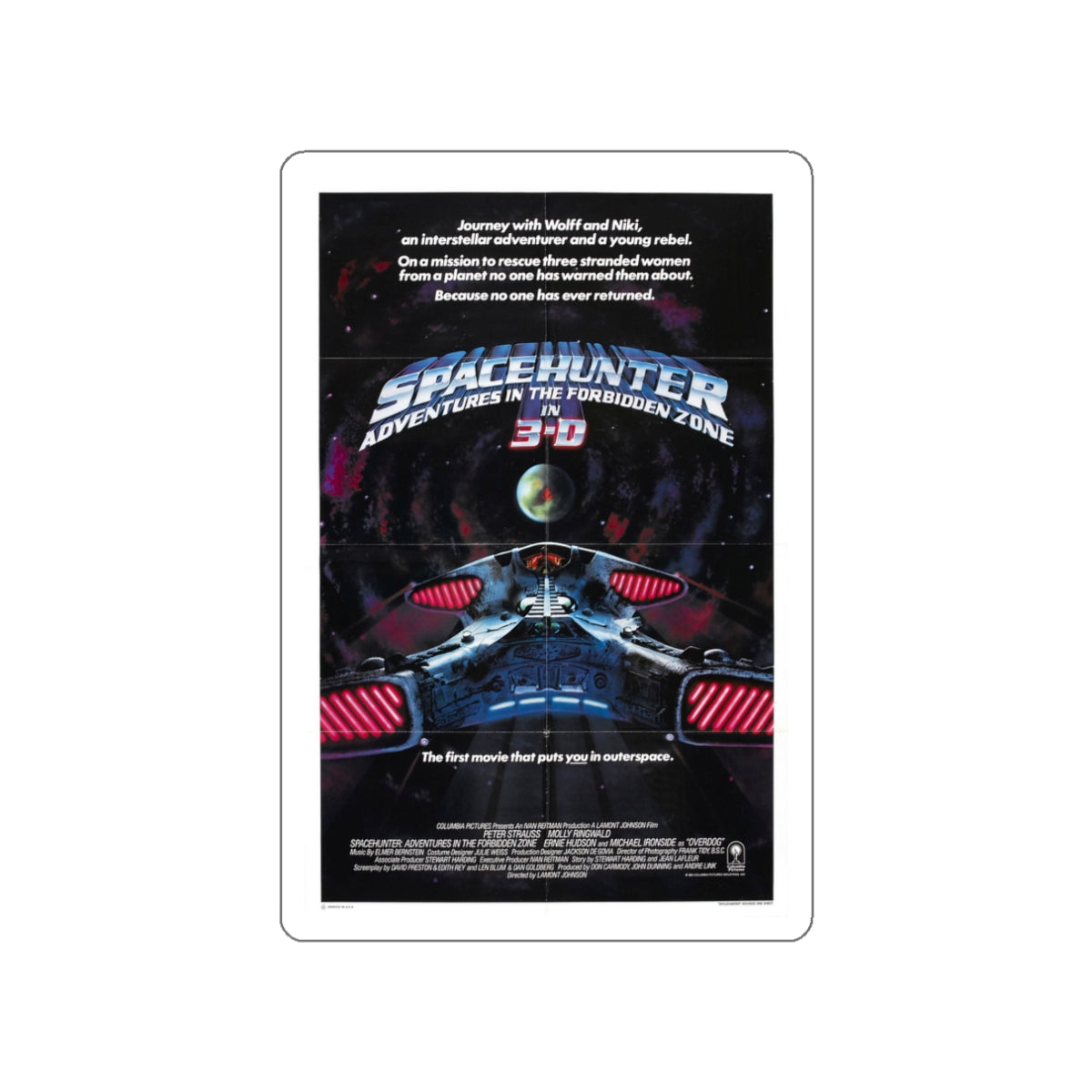 SPACEHUNTER - ADVENTURES IN THE FORBIDDEN ZONE (2) 1983 Movie Poster STICKER Vinyl Die-Cut Decal-White-The Sticker Space