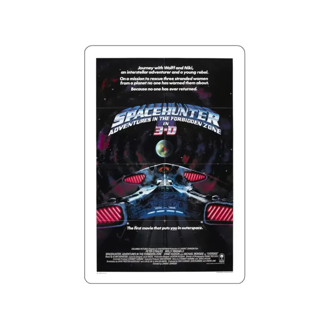 SPACEHUNTER - ADVENTURES IN THE FORBIDDEN ZONE (2) 1983 Movie Poster STICKER Vinyl Die-Cut Decal 3 Inch - The Sticker Space