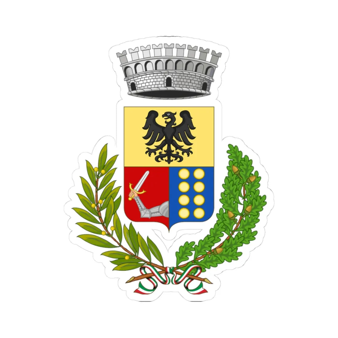 Spadafora-Stemma (Italy) (Coat of Arms) STICKER Vinyl Kiss-Cut Decal 3 Inch White - The Sticker Space