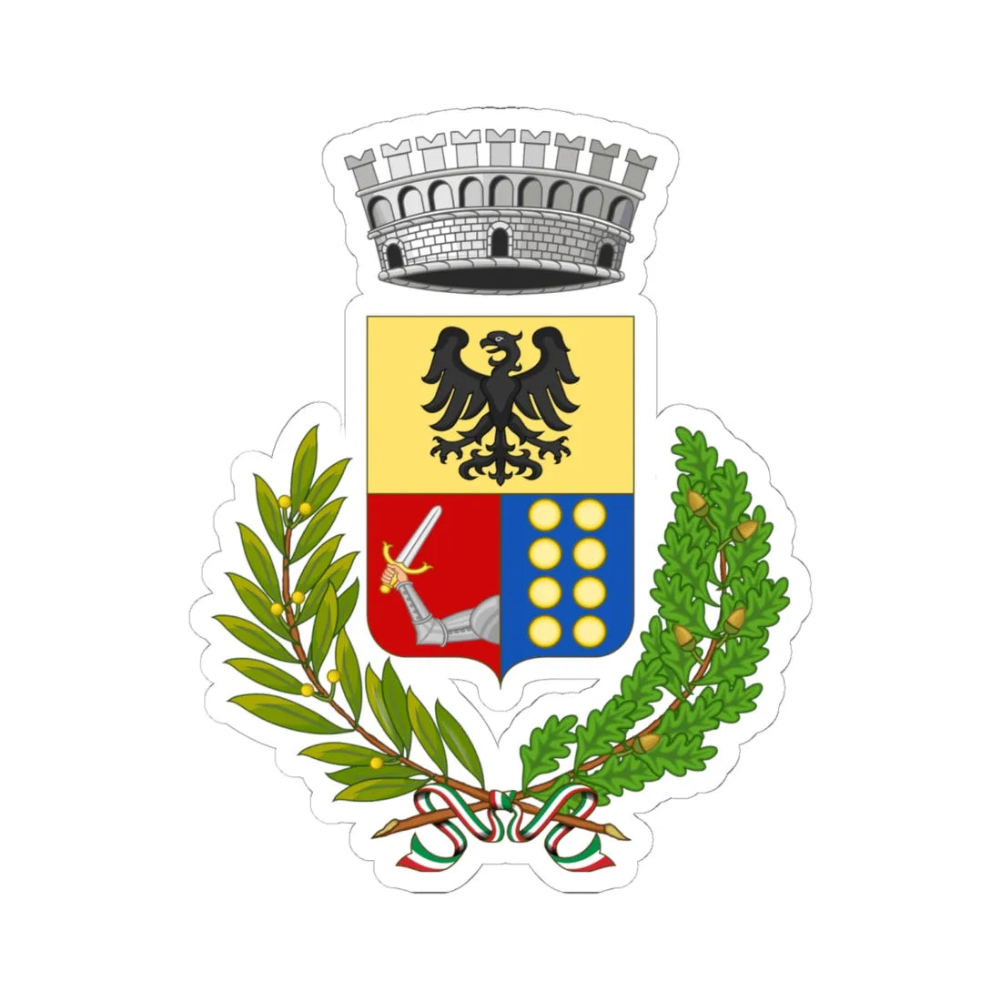 Spadafora-Stemma (Italy) (Coat of Arms) STICKER Vinyl Kiss-Cut Decal 6 Inch White - The Sticker Space