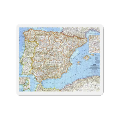 Spain and Portugal (1965) (Map) Refrigerator Magnet 2 Inch - The Sticker Space