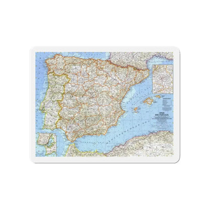 Spain and Portugal (1965) (Map) Refrigerator Magnet 4 Inch - The Sticker Space