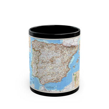 Spain and Portugal (1998) (Map) Black Coffee Mug-11oz-The Sticker Space