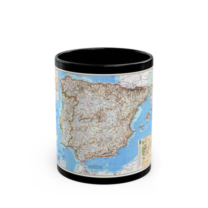 Spain and Portugal (1998) (Map) Black Coffee Mug-11oz-The Sticker Space