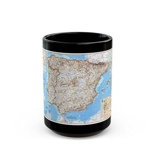 Spain and Portugal (1998) (Map) Black Coffee Mug-15oz-The Sticker Space