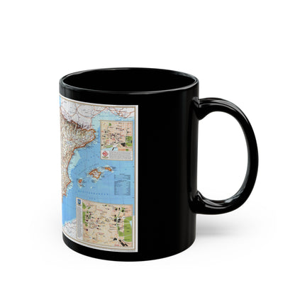 Spain and Portugal (1998) (Map) Black Coffee Mug-The Sticker Space