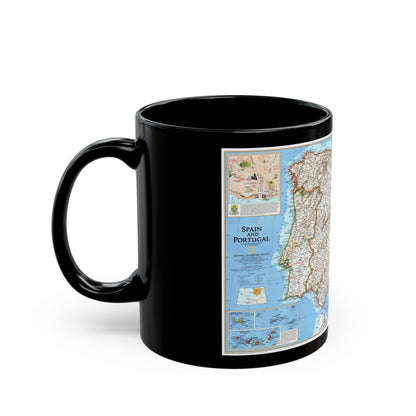 Spain and Portugal (1998) (Map) Black Coffee Mug-The Sticker Space