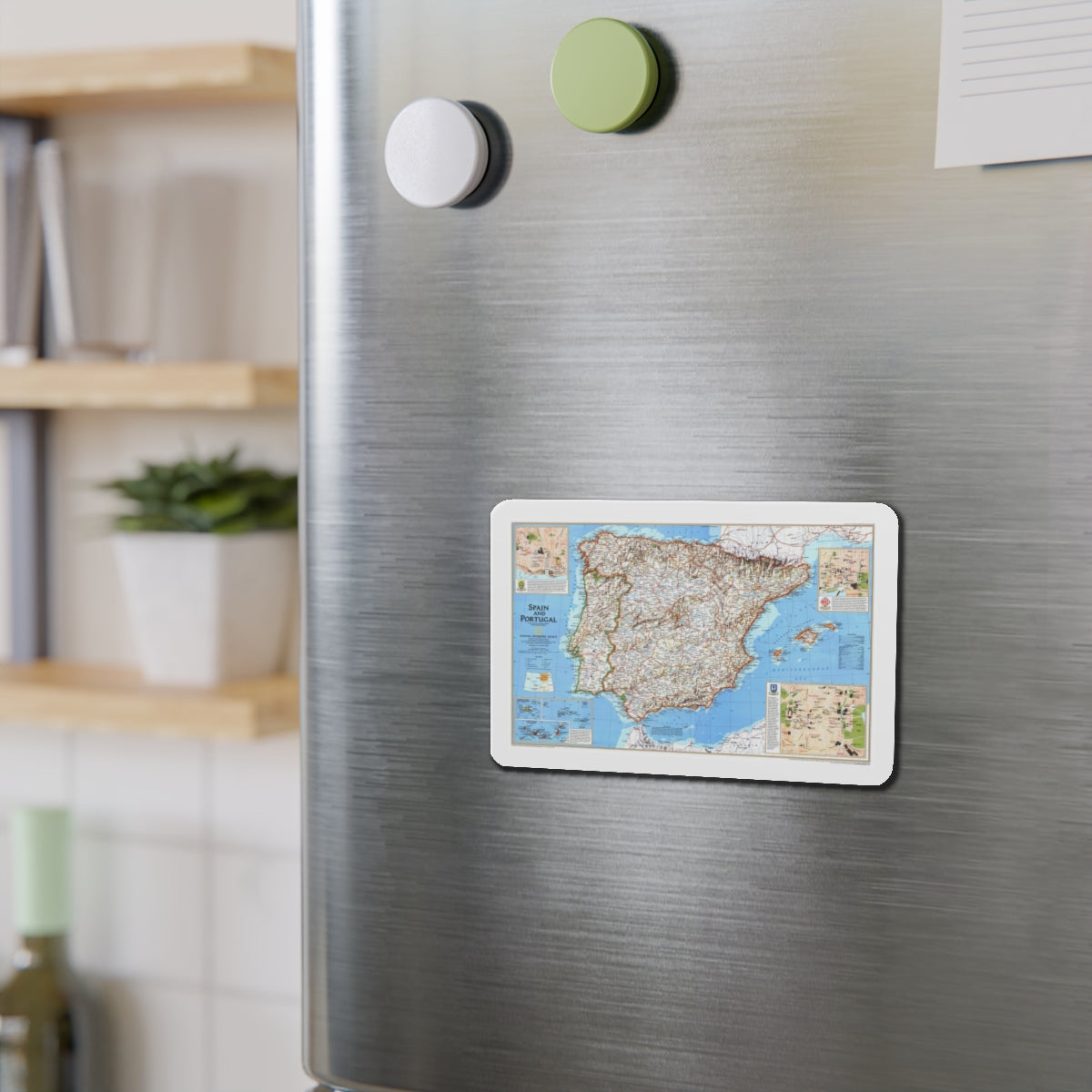 Spain and Portugal (1998) (Map) Refrigerator Magnet-The Sticker Space