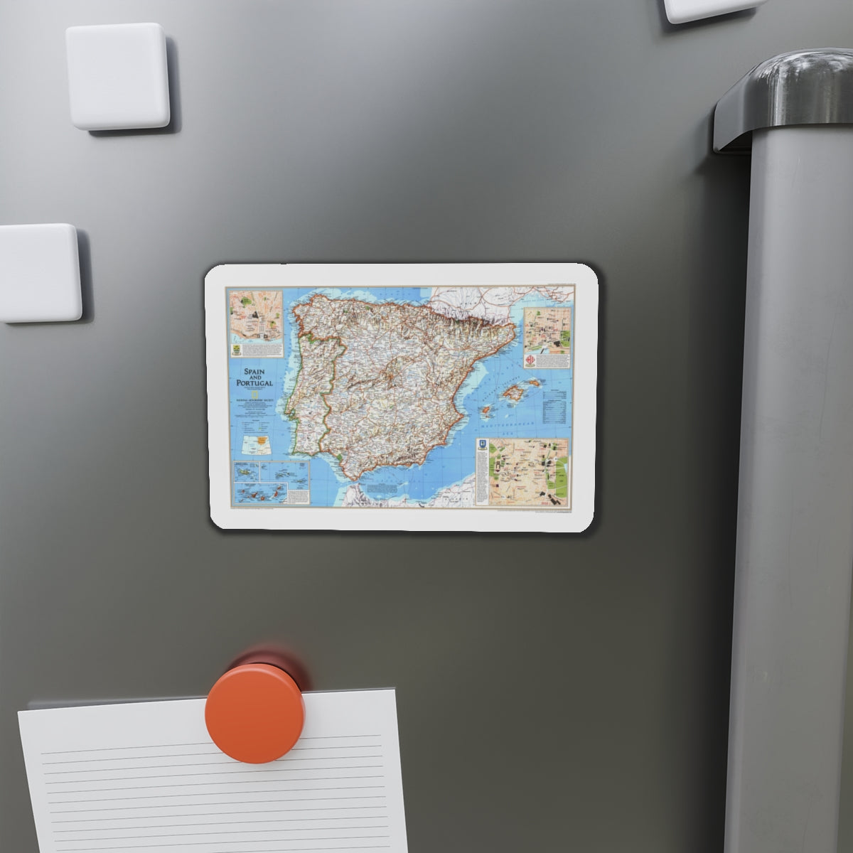 Spain and Portugal (1998) (Map) Refrigerator Magnet-The Sticker Space