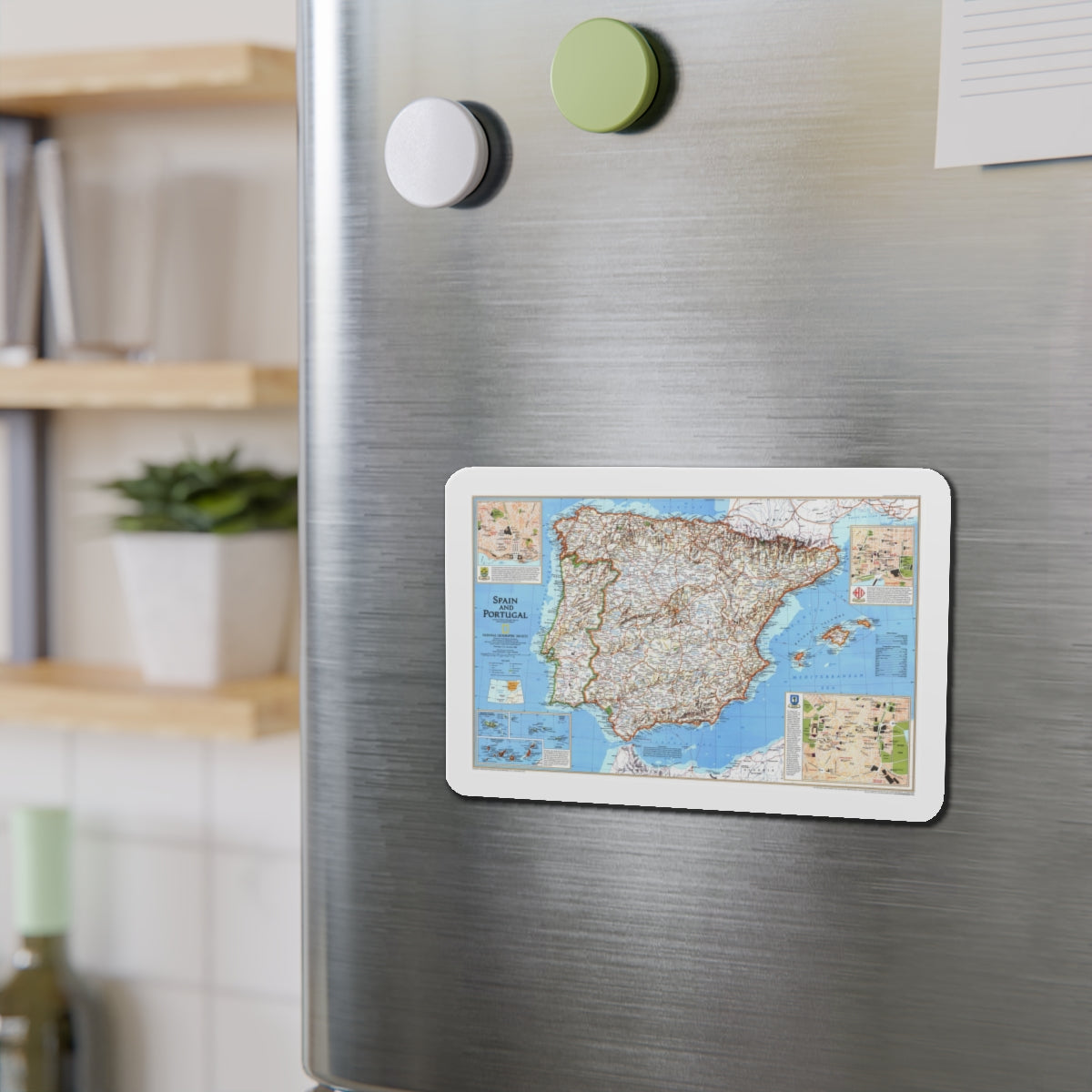 Spain and Portugal (1998) (Map) Refrigerator Magnet-The Sticker Space