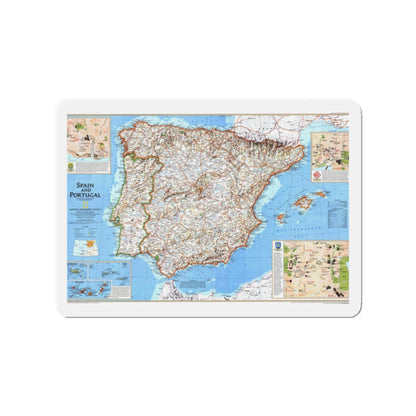 Spain and Portugal (1998) (Map) Refrigerator Magnet-2" x 2"-The Sticker Space