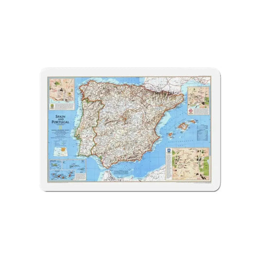 Spain and Portugal (1998) (Map) Refrigerator Magnet 6 Inch - The Sticker Space