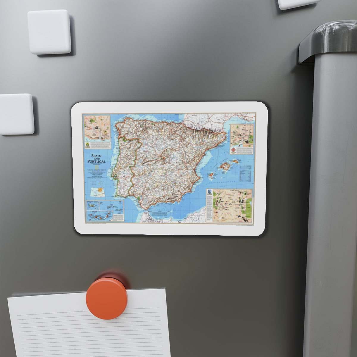 Spain and Portugal (1998) (Map) Refrigerator Magnet-The Sticker Space