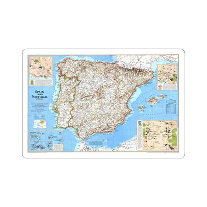 Spain and Portugal (1998) (Map) STICKER Vinyl Kiss-Cut Decal 3 Inch White - The Sticker Space