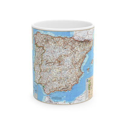 Spain and Portugal (1998) (Map) White Coffee Mug-11oz-The Sticker Space