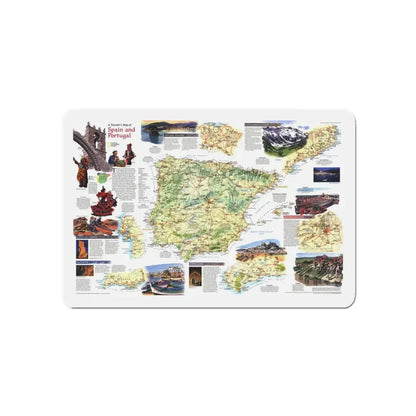 Spain and Portugal - A Traveller's Map (1998) (Map) Refrigerator Magnet 5 Inch - The Sticker Space