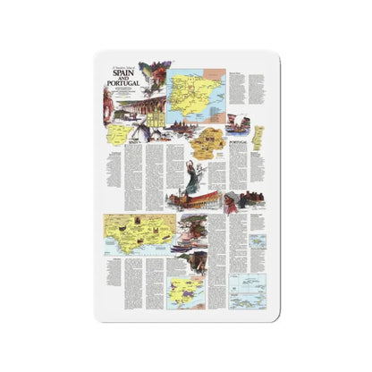 Spain and Portugal - A Traveller's Map 2 (1984) (Map) Refrigerator Magnet 3 Inch - The Sticker Space