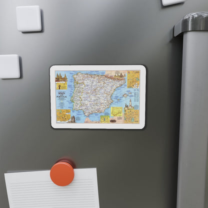 Spain and Portugal - A Traveller's Map 1 (1984) (Map) Refrigerator Magnet-The Sticker Space