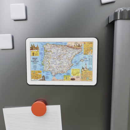 Spain and Portugal - A Traveller's Map 1 (1984) (Map) Refrigerator Magnet-The Sticker Space