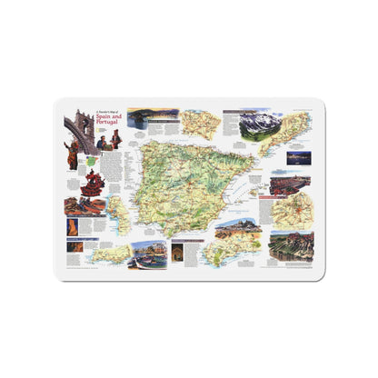 Spain and Portugal - A Traveller's Map (1998) (Map) Refrigerator Magnet-4" x 4"-The Sticker Space