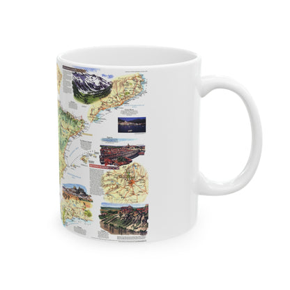 Spain and Portugal - A Traveller's Map (1998) (Map) White Coffee Mug-The Sticker Space