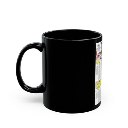 Spain and Portugal - A Traveller's Map 2 (1984) (Map) Black Coffee Mug-The Sticker Space