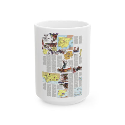 Spain and Portugal - A Traveller's Map 2 (1984) (Map) White Coffee Mug-15oz-The Sticker Space