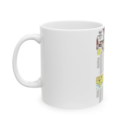 Spain and Portugal - A Traveller's Map 2 (1984) (Map) White Coffee Mug-The Sticker Space