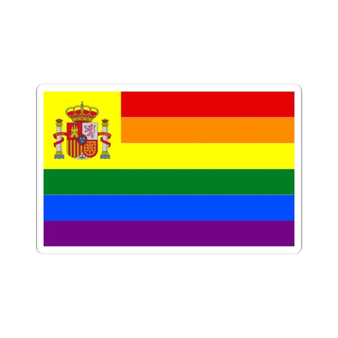 Spain Gay flag (Spain) STICKER Vinyl Kiss-Cut Decal 4 Inch White - The Sticker Space