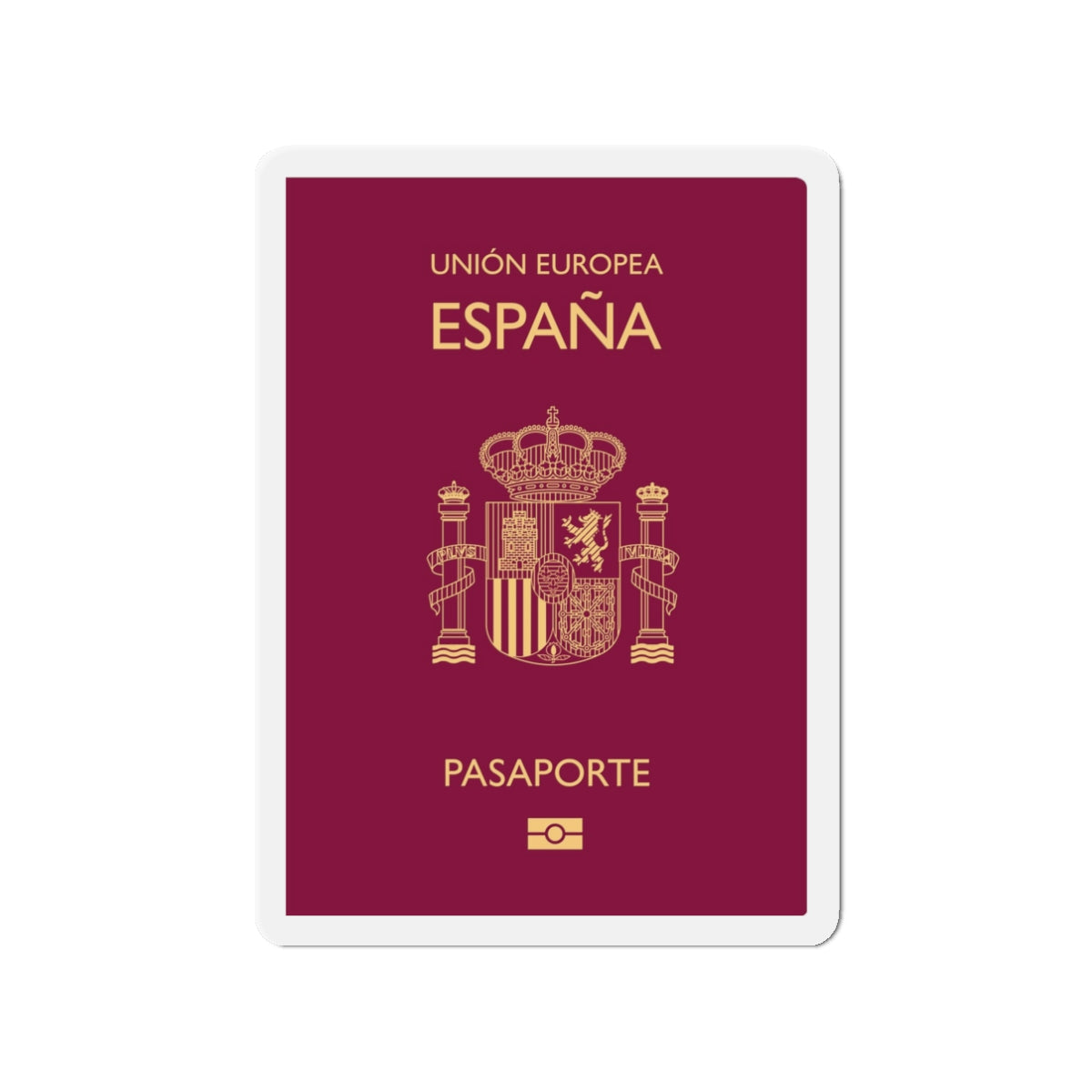 Spain Passport - Die-Cut Magnet-3" x 3"-The Sticker Space