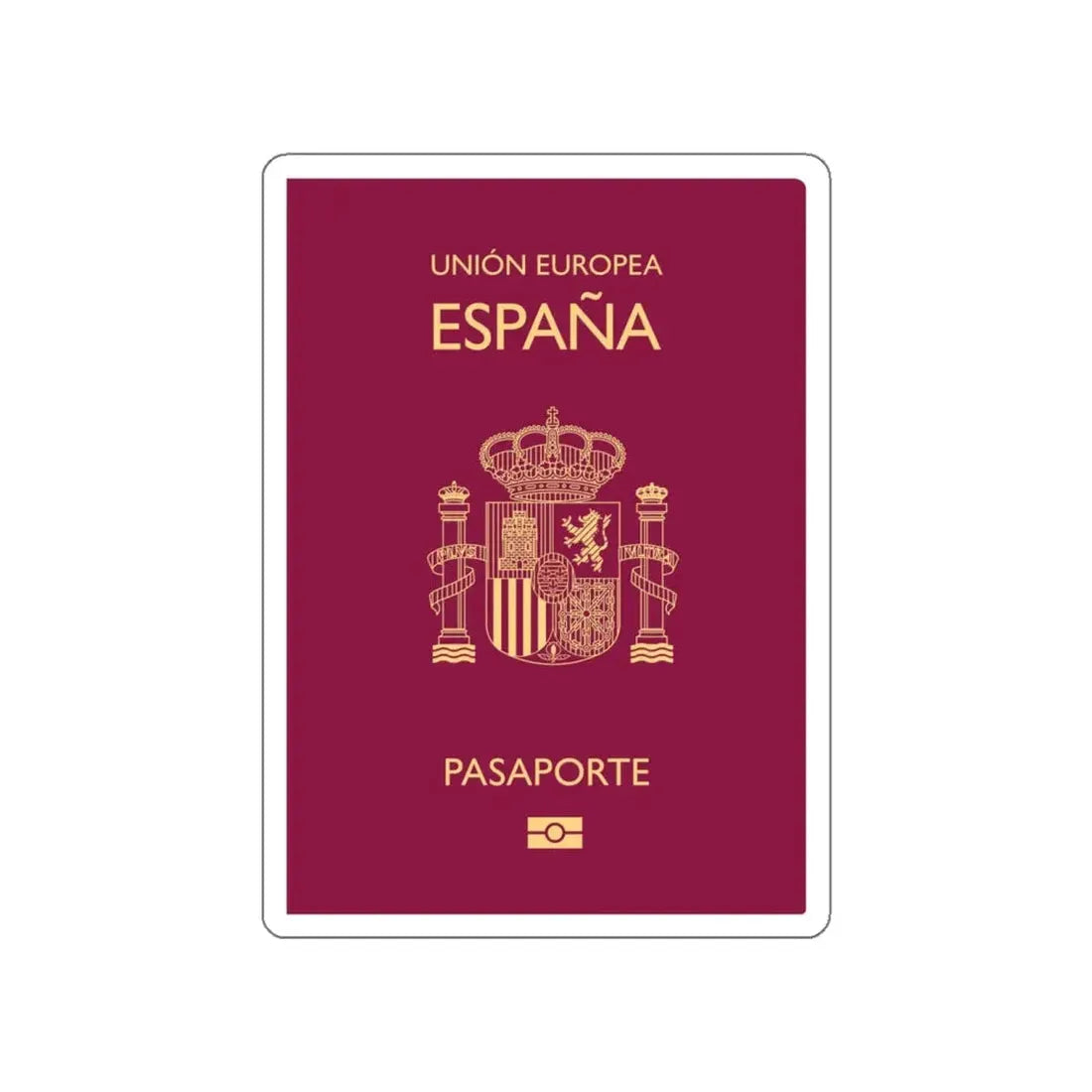 Spain Passport STICKER Vinyl Die-Cut Decal 4 Inch - The Sticker Space
