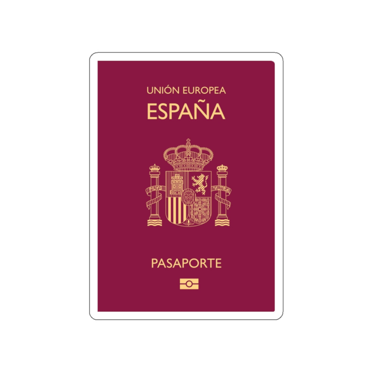 Spain Passport STICKER Vinyl Die-Cut Decal-White-The Sticker Space