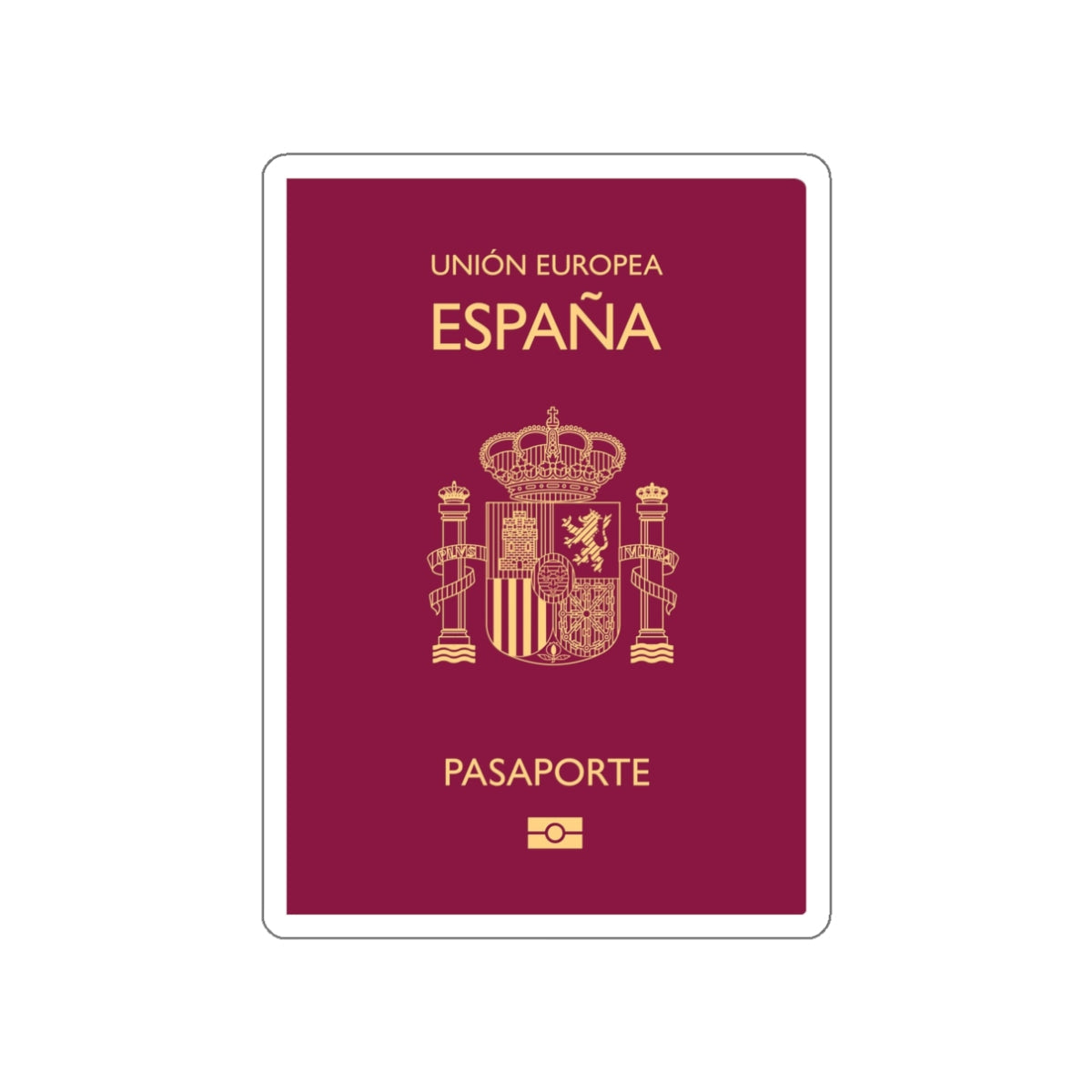 Spain Passport STICKER Vinyl Die-Cut Decal-White-The Sticker Space