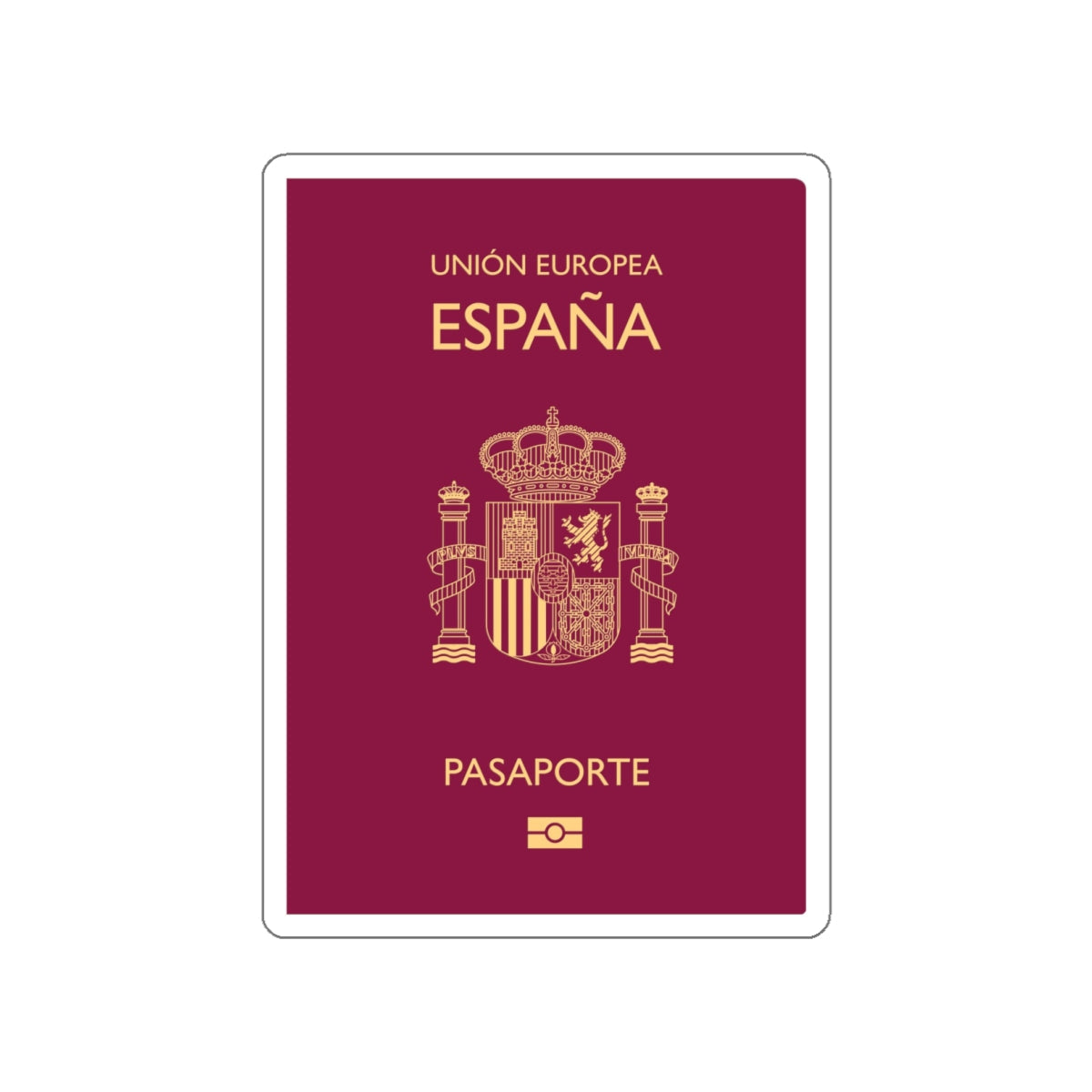 Spain Passport STICKER Vinyl Die-Cut Decal-White-The Sticker Space