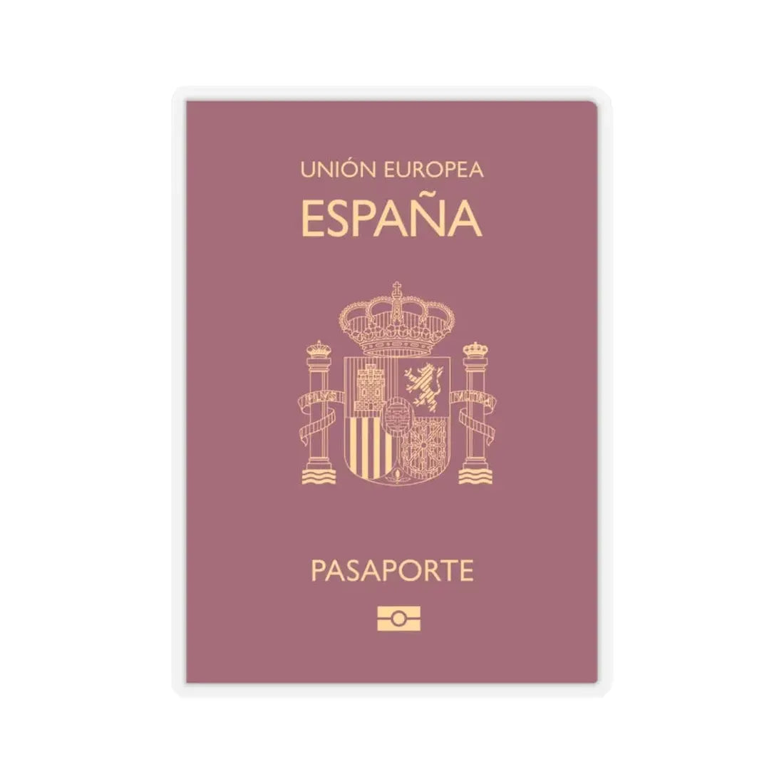 Spain Passport - STICKER Vinyl Kiss-Cut Decal 3 Inch Transparent - The Sticker Space