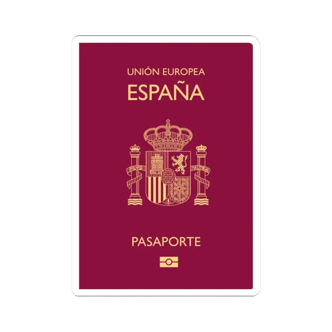 Spain Passport - STICKER Vinyl Kiss-Cut Decal 3 Inch White - The Sticker Space