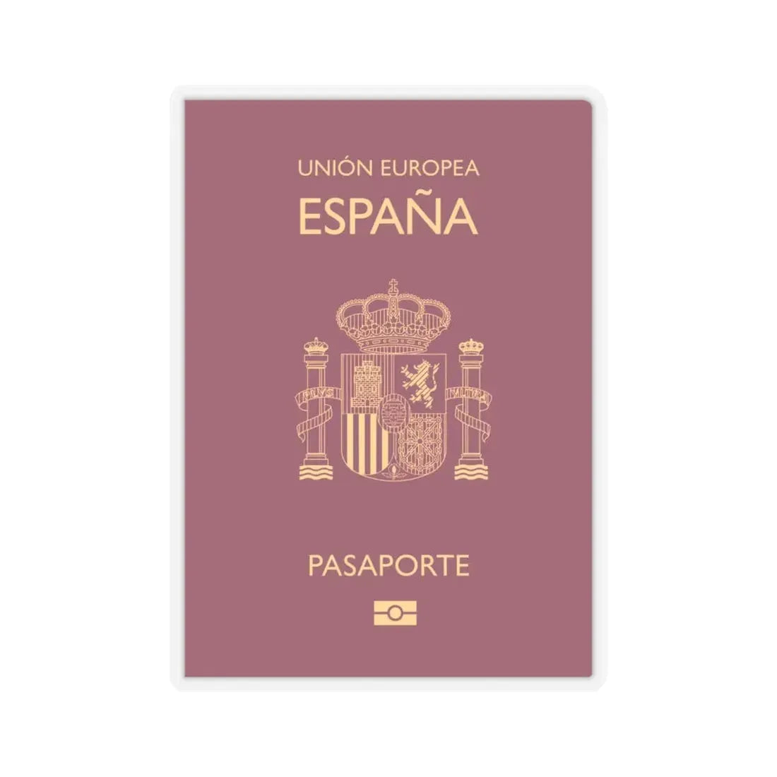 Spain Passport - STICKER Vinyl Kiss-Cut Decal 4 Inch Transparent - The Sticker Space