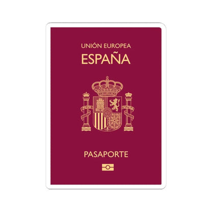 Spain Passport - STICKER Vinyl Kiss-Cut Decal 4 Inch White - The Sticker Space