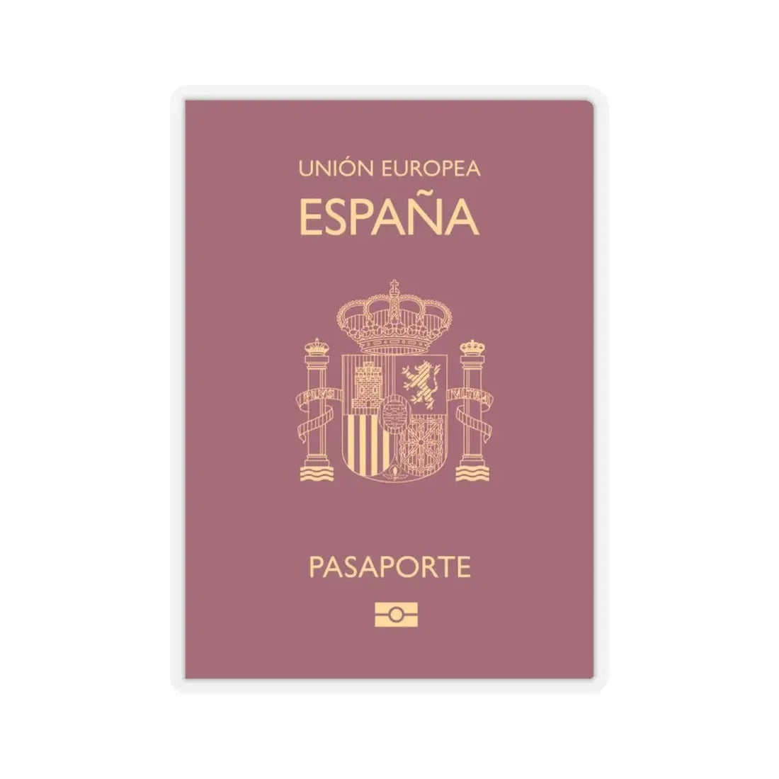 Spain Passport - STICKER Vinyl Kiss-Cut Decal 6 Inch Transparent - The Sticker Space