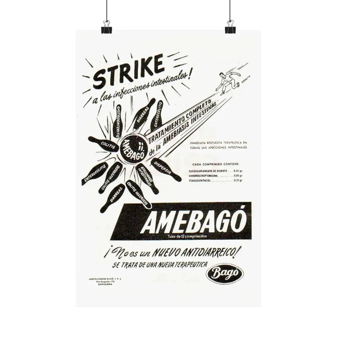 Spanish Drug Ad 116 - Paper Poster 12″ x 18″ Matte - The Sticker Space