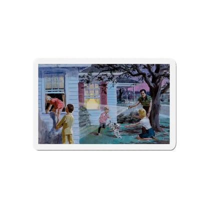 Sparky Says, Pre-Plan Emergency Exits! (Magazine Illustration) Refrigerator Magnet 4 Inch Die-Cut - The Sticker Space