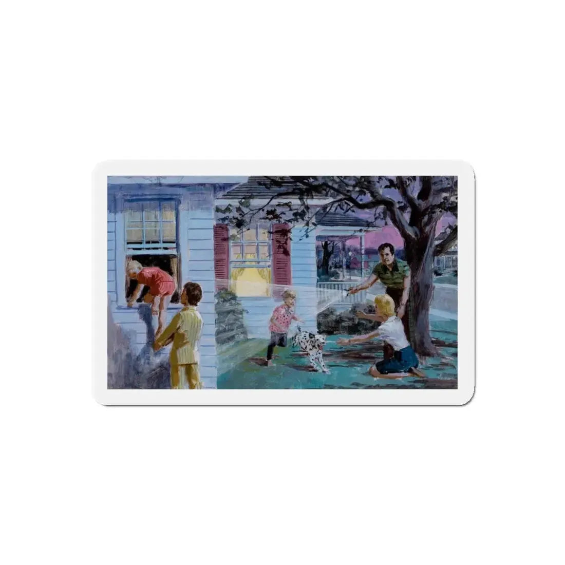 Sparky Says, Pre-Plan Emergency Exits! (Magazine Illustration) Refrigerator Magnet 5 Inch Die-Cut - The Sticker Space