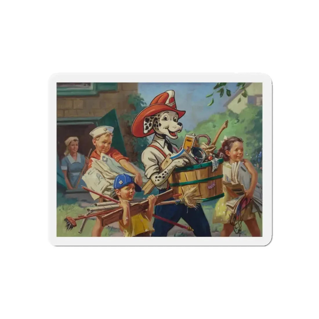 Sparky the Fire Safety Dog advertisement (Magazine Illustration) Refrigerator Magnet 3 Inch Die-Cut - The Sticker Space