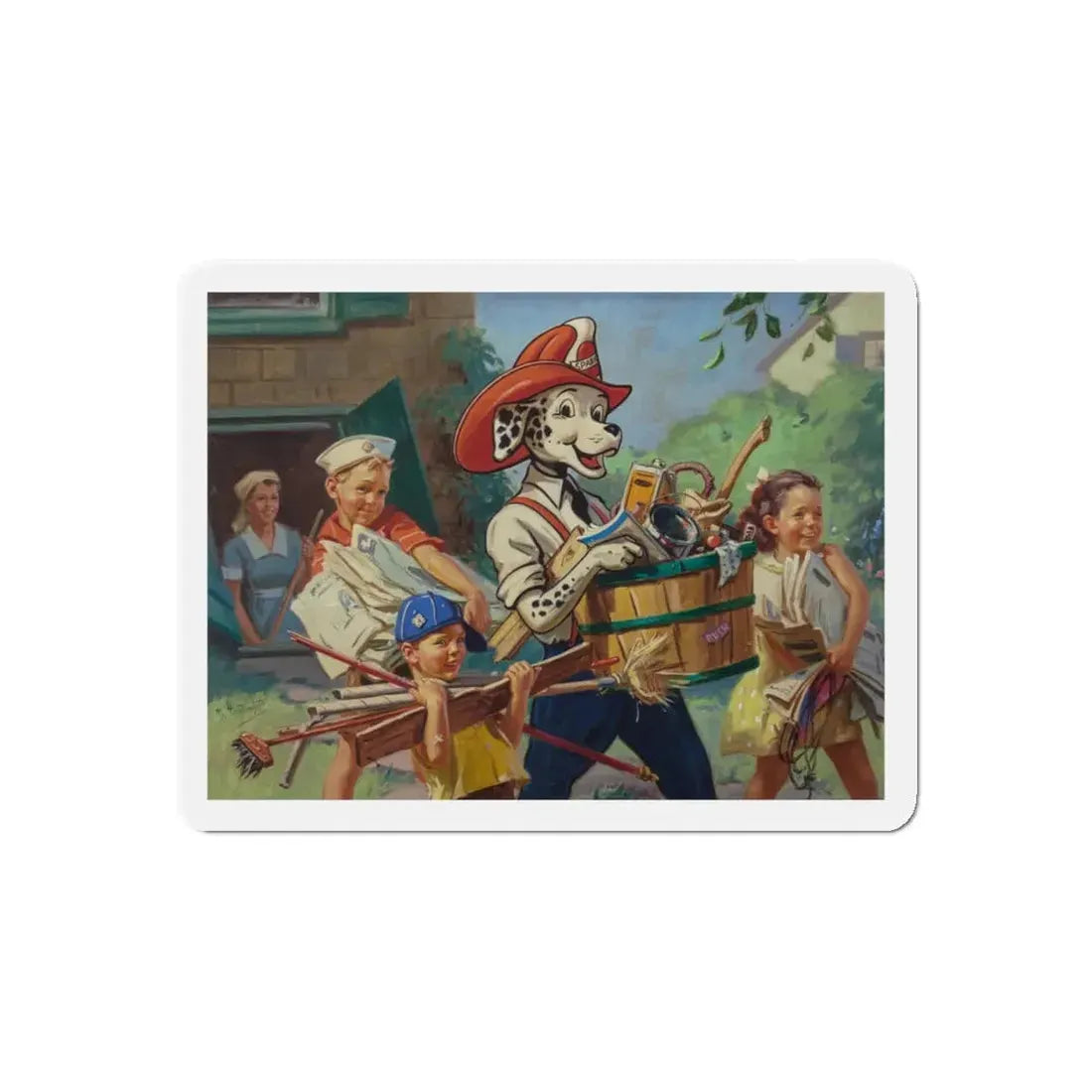 Sparky the Fire Safety Dog advertisement (Magazine Illustration) Refrigerator Magnet 5 Inch Die-Cut - The Sticker Space